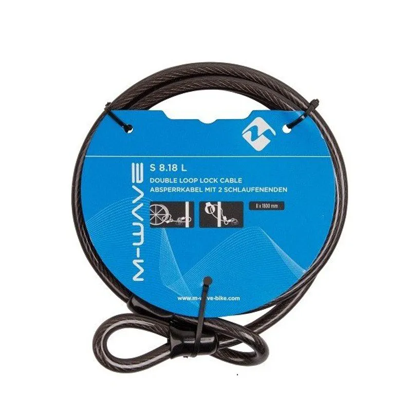 M-Wave Double Loop Lock Cable 8mm x 180cm-1